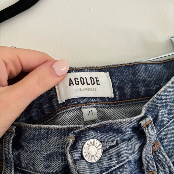 Agolde 90's Pinch Waist High Rise Straight Leg Jeans In Lineup Size 24 - Picture 6 of 6
